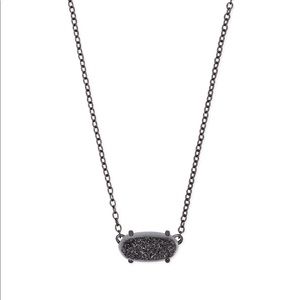 Kendra Scott Ever Gunmetal Necklace (Black Drusy)
